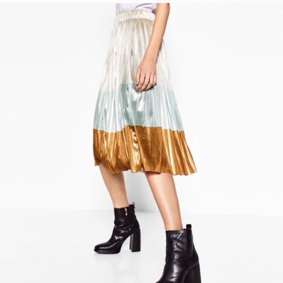 ZARA MIDI PLEATED SKIRT BRAND NEW WITH TAGS MEDIUM - Picture 2 of 7